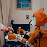 AI, 건강 관리를 바꾸다…집에서도 똑똑하게 실천하는 내 몸 지키기 Man gives robot bottles on a tray